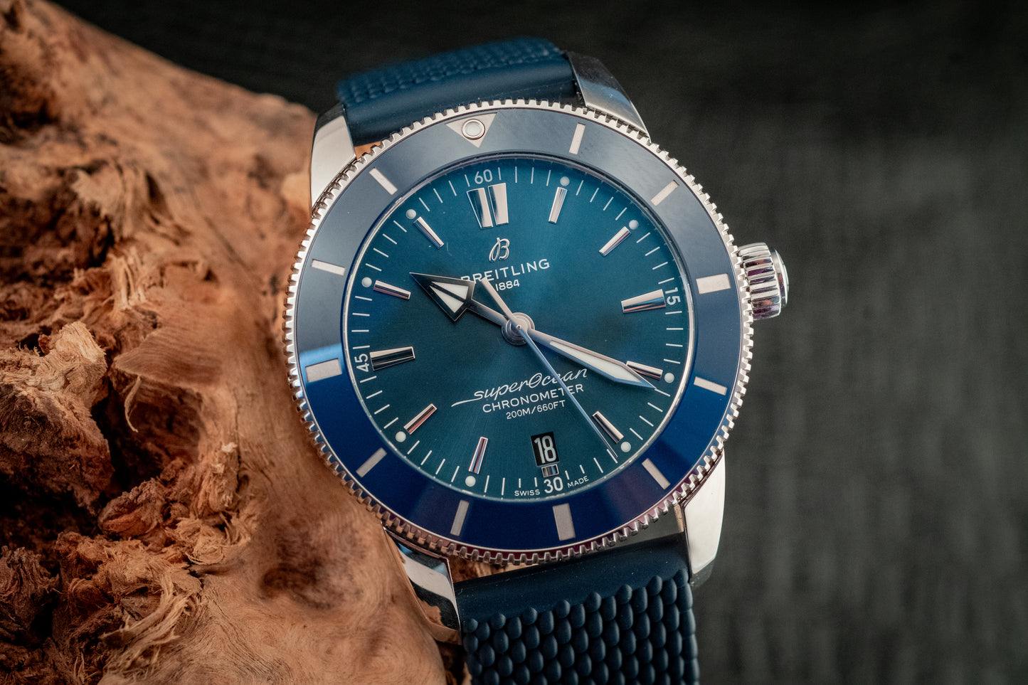Breitling Breitling Superocean Heritage II 44mm Blue Dial Automatic Ref AB2030161C1S1 Box And Papers