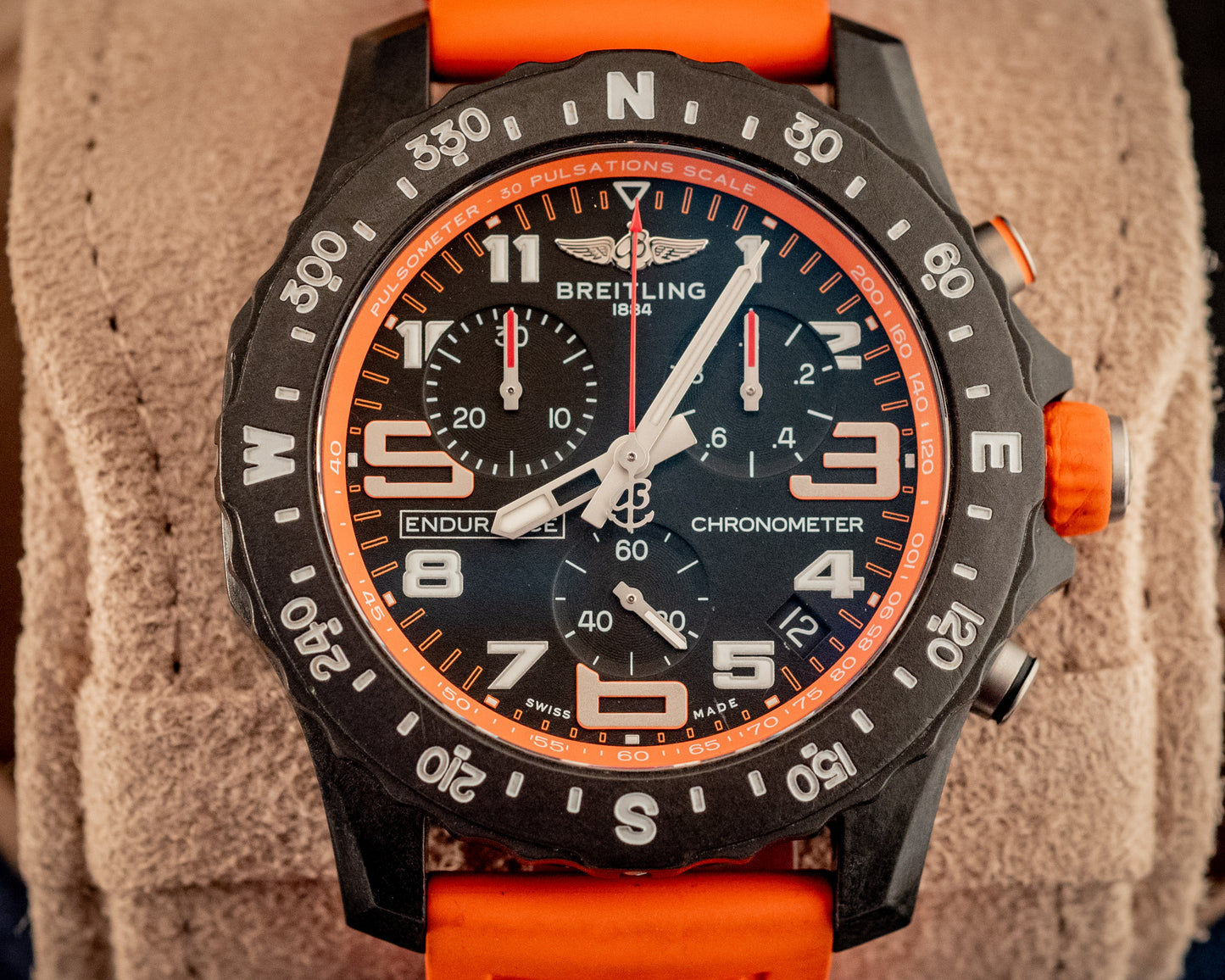 Breitling Endurance Pro 44MM Orange 3 Extra Straps Box And Papers Ref X82310A51B1S1