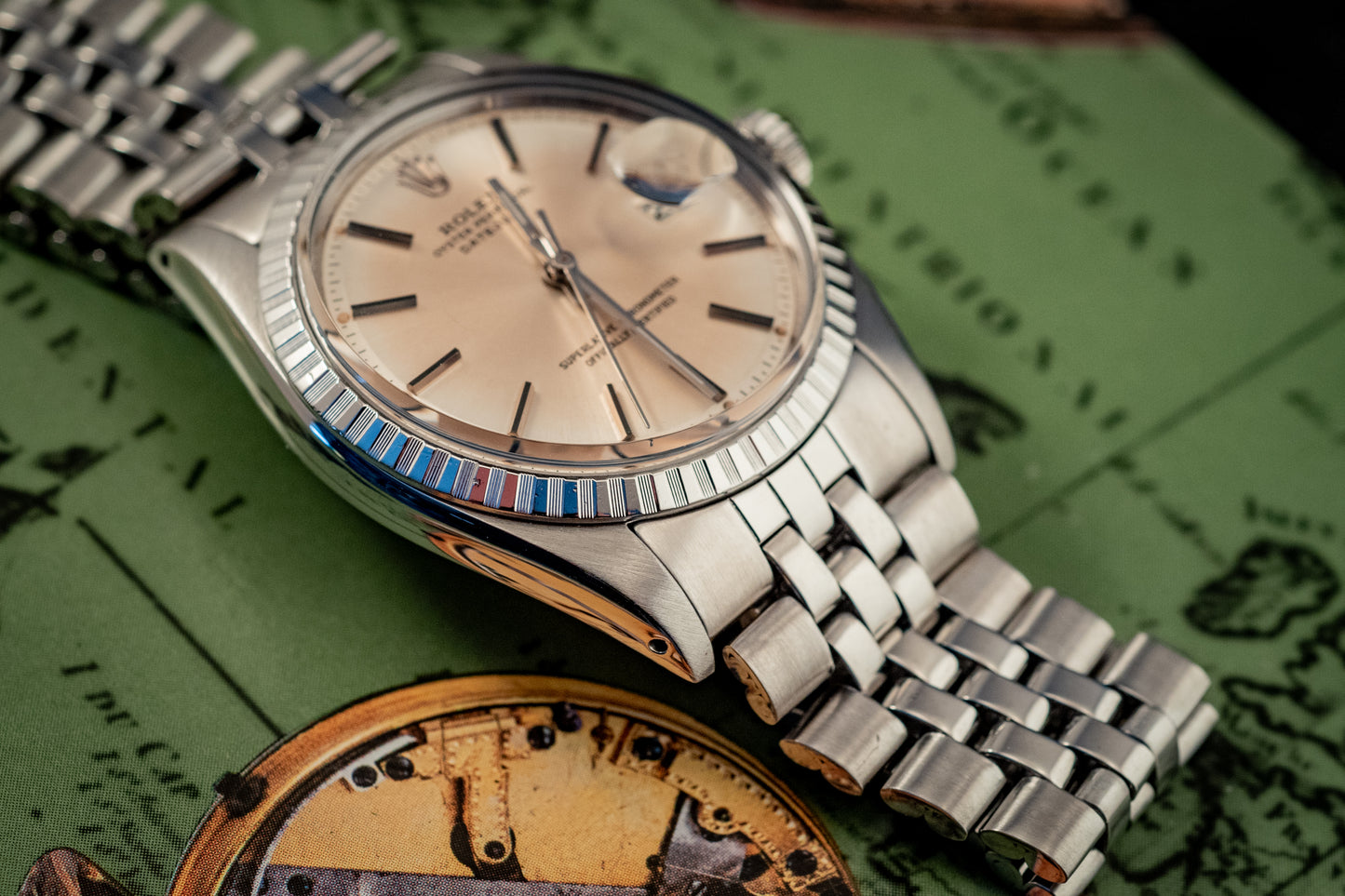 Rolex Datejust Stainless Steel Silver Stick Dial Jubilee Band Ref 1603