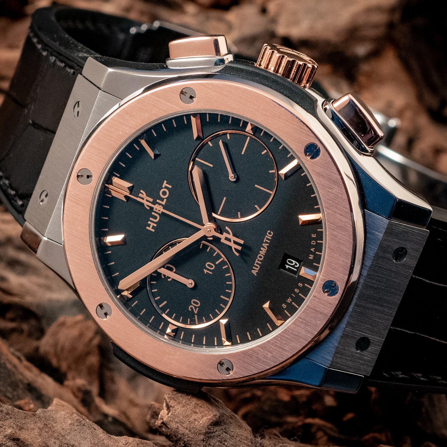 Hublot Classic Fusion Chronograph 45MM King Rose Gold Titanium 2024 E Warranty Papers Reference 521.NO.1181.LR