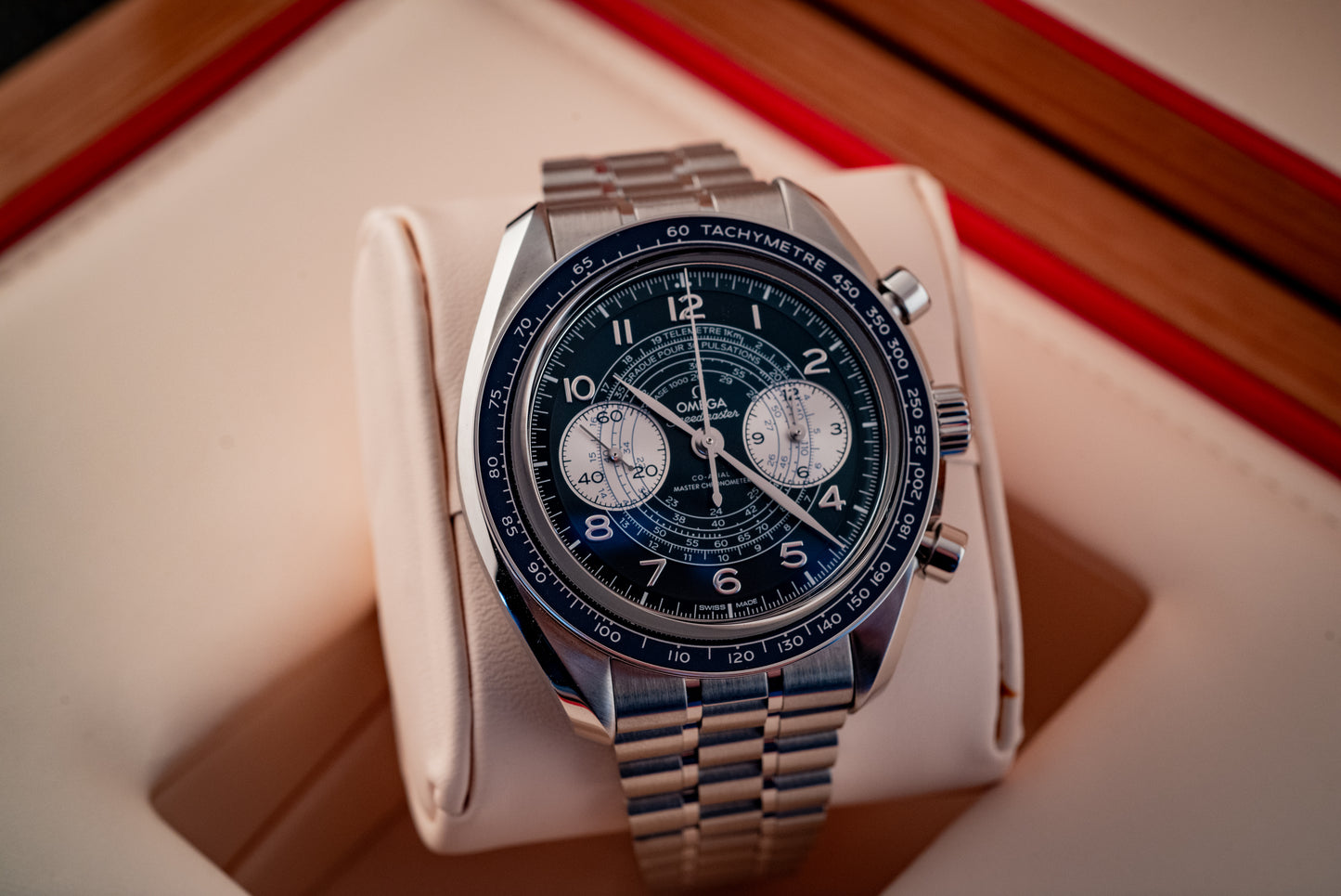 Omega Speedmaster Blue Chronoscope Master Chronometer 2021 Box And Papers Ref 329.30.43.51.03.001