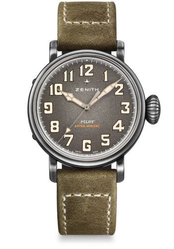 Zenith Pilot Type 20 Extra Special 40 Aged Stainless Steel / Green : Ref Number 11.1940.679/63.C800