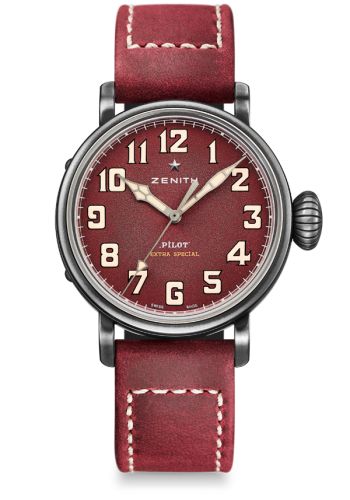 Zenith Pilot Type 20 Extra Special 40 Aged Stainless Steel / Burgundy : Ref Number 11.1940.679/94.C814