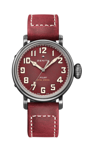 Zenith Pilot Type 20 Special Edition Aged Stainless Steel / Red / Strap : Ref Number 11.1941.679/94.C814