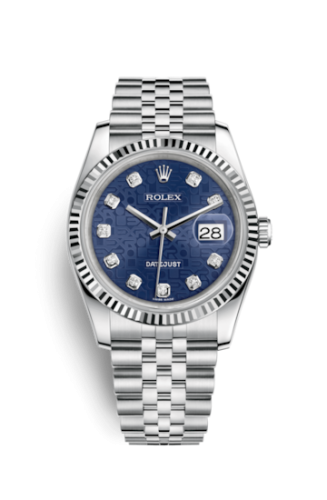 Rolex Datejust 36 Stainless Steel Fluted / Jubilee / Blue Computer : Ref Number 116234-0110
