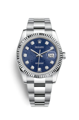 Rolex Datejust 36 Stainless Steel Fluted / Oyster / Blue Computer : Ref Number 116234-0123