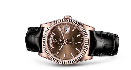 Rolex Day-Date 36 Everose / Strap / Chocolate : Ref Number 118135-0019