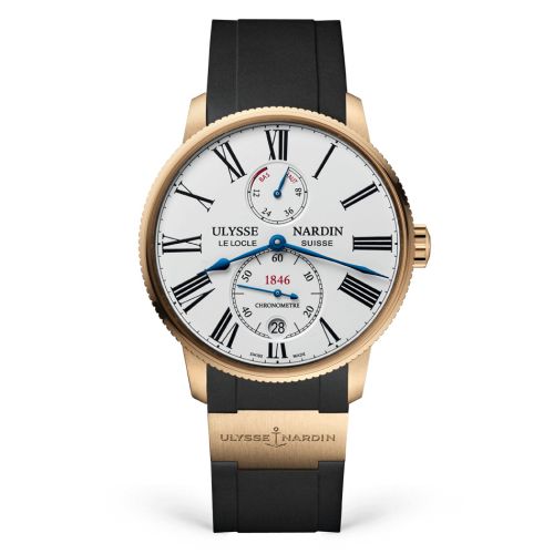 Ulysse Nardin Marine Torpilleur Rose Gold / White / Rubber : Ref Number 1182-310-3/40