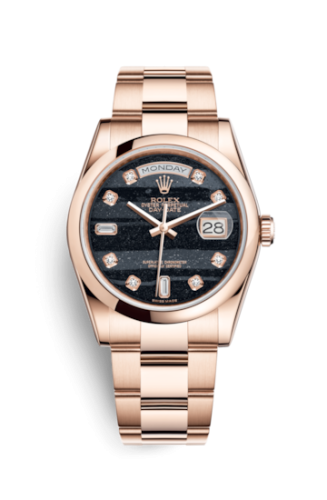 Rolex Day-Date 36 Everose Domed / Oyster / Ferrite : Ref Number 118205f-0114