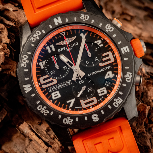Breitling Endurance Pro 44MM Orange 3 Extra Straps Box And Papers Ref X82310A51B1S1