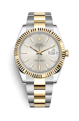 Rolex Datejust 41 Rolesor Yellow Fluted / Oyster / Silver : Ref Number 126333-0001