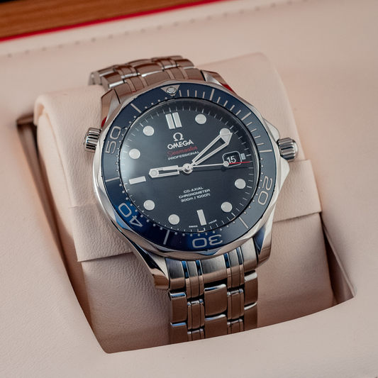 Omega 2023 Seamaster Diver Blue 41MM No Waves On Bracelet Box And Papers Ref 212.30.41.20.03.001