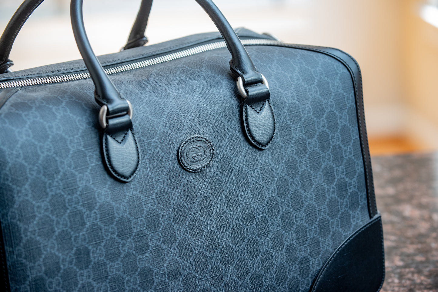 Gucci Black Medium Duffle Bag With Strap And Purchase Receipt Current MSRP Over $2500!