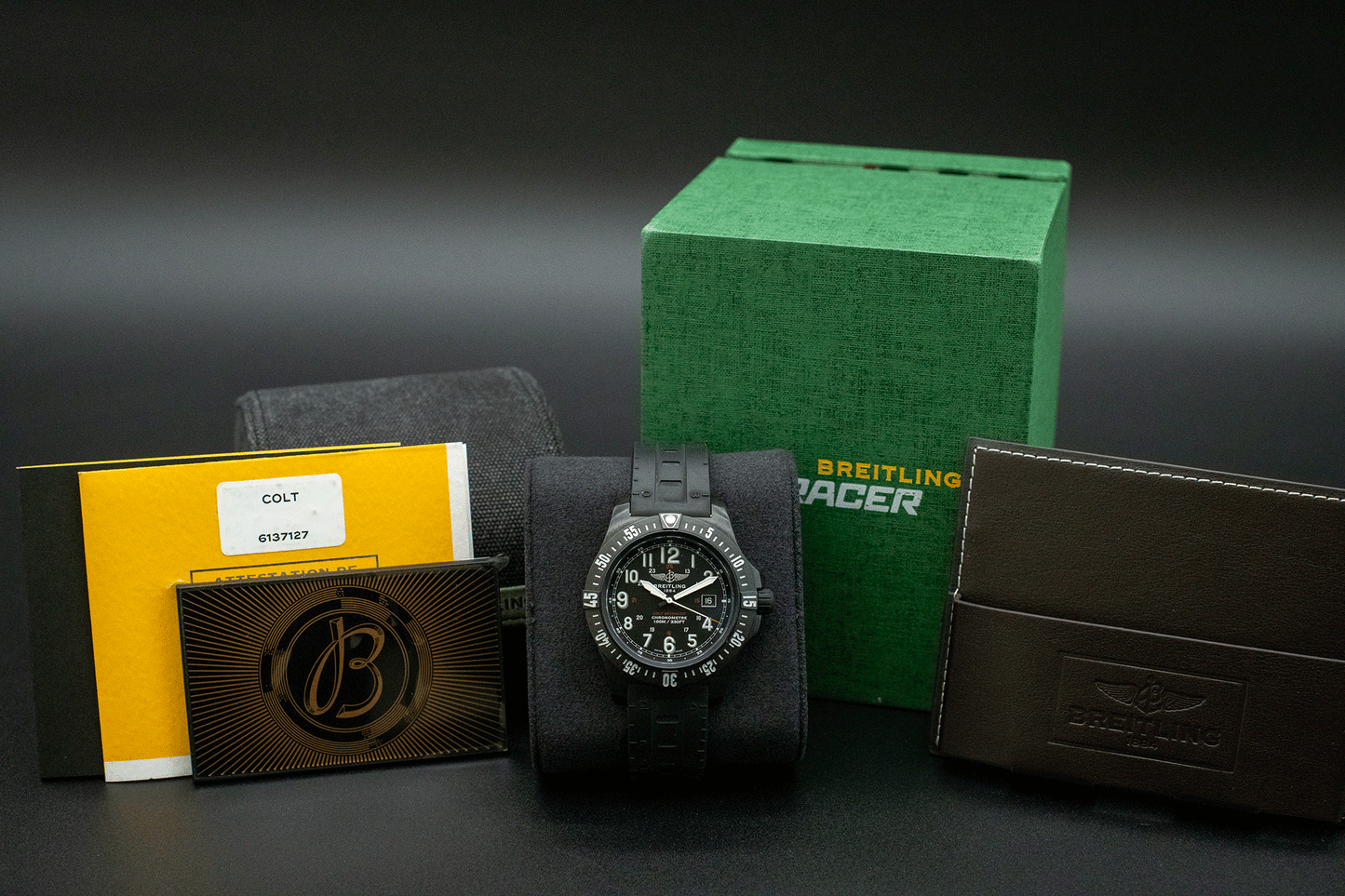 Breitling Colt Skyracer 45MM Black Dial Watch Box And Papers