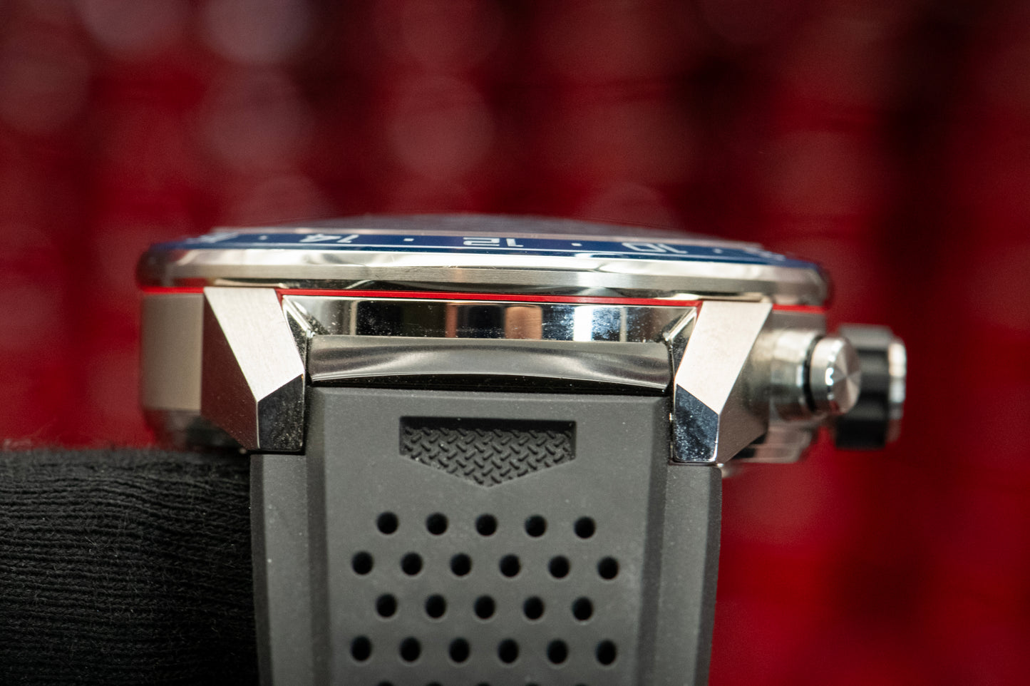 TAG Heuer Carrera Calibre Heuer 02 Batman Bezel GMT Skeleton Dial Rubber Strap Ref CBG2A1Z.FT6157 Box And Papers