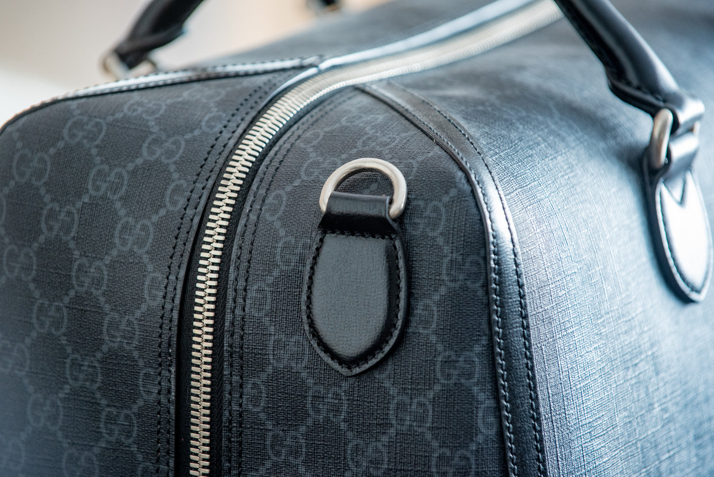 Gucci Black Medium Duffle Bag With Strap And Purchase Receipt Current MSRP Over $2500!