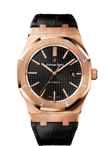 Audemars Piguet Royal Oak 15400 Pink Gold / Black / Strap : Ref Number 15400OR.OO.D002CR.01