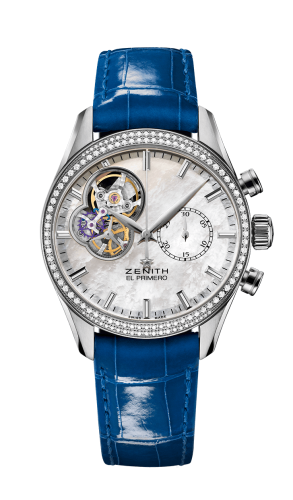 Zenith El Primero Chronomaster Lady 38 Stainless Steel / Diamond / Mother of Pearl / Alligator : Ref Number 16.2150.4062/81.C754