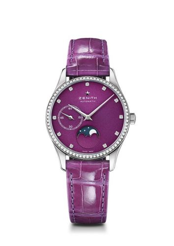 Zenith Elite Ultra Thin Lady Moonphase Purple / Diamond : Ref Number 16.2310.692/92.C750