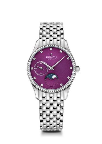 Zenith Elite Ultra Thin Lady Moonphase Purple / Diamond / Bracelet : Ref Number 16.2310.692/92.M2310