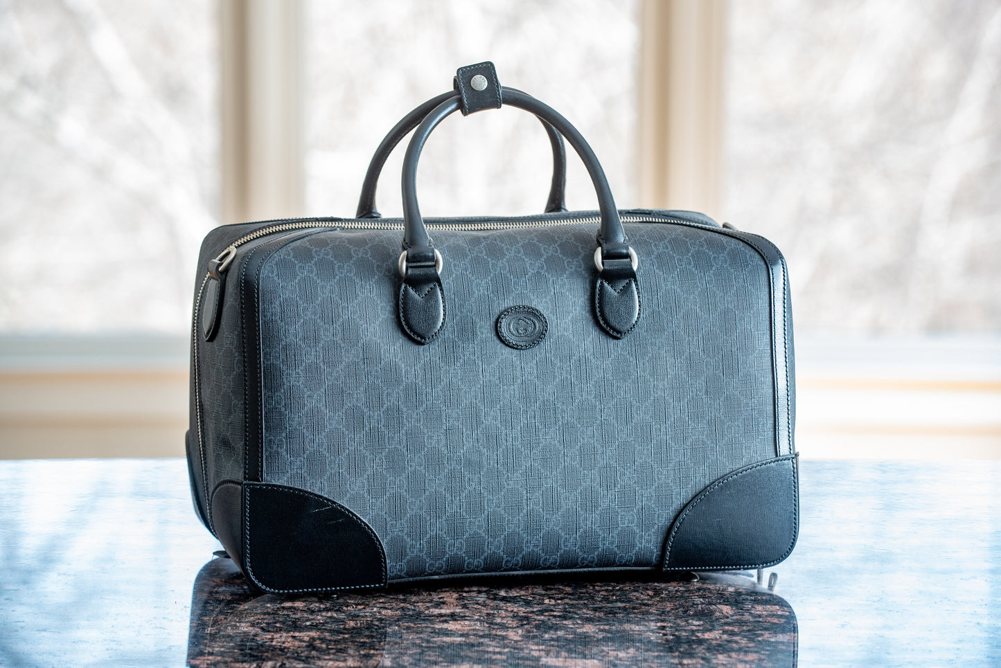 Gucci Black Medium Duffle Bag With Strap And Purchase Receipt Current MSRP Over $2500!