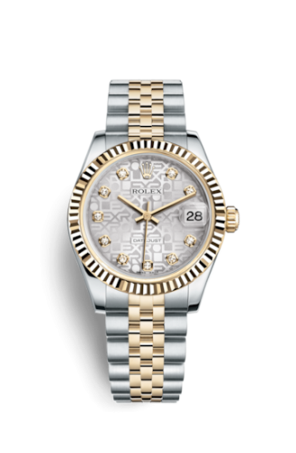 Rolex Datejust 31 Rolesor Yellow Fluted / Jubilee / Silver Computer : Ref Number 178273-0006