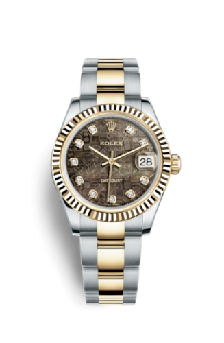 Rolex Datejust 31 Rolesor Yellow Fluted / Oyster / Black MOP Computer : Ref Number 178273-0061