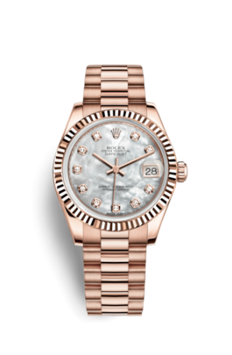 Rolex Datejust 31 Everose Fluted / President / MOP : Ref Number 178275f-0025