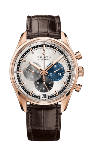 Zenith El Primero Chronomaster 42 Rose Gold / Silver / Alligator : Ref Number 18.2043.400/69.C494