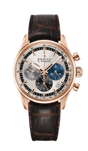 Zenith El Primero Chronomaster 38 Rose Gold / Silver / Alligator : Ref Number 18.2150.400/69.C713