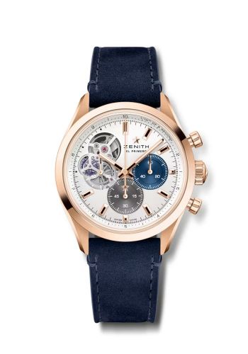 Zenith Chronomaster Open Rose Gold / Silver / Calf : Ref Number 18.3300.3604/69.C922