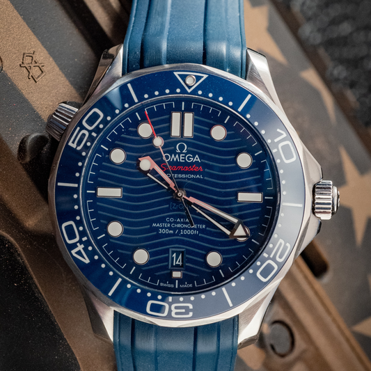 Omega Seamaster Diver 300m Blue Waves 2021 Box And Papers Ref 210.32.42.20.03.001