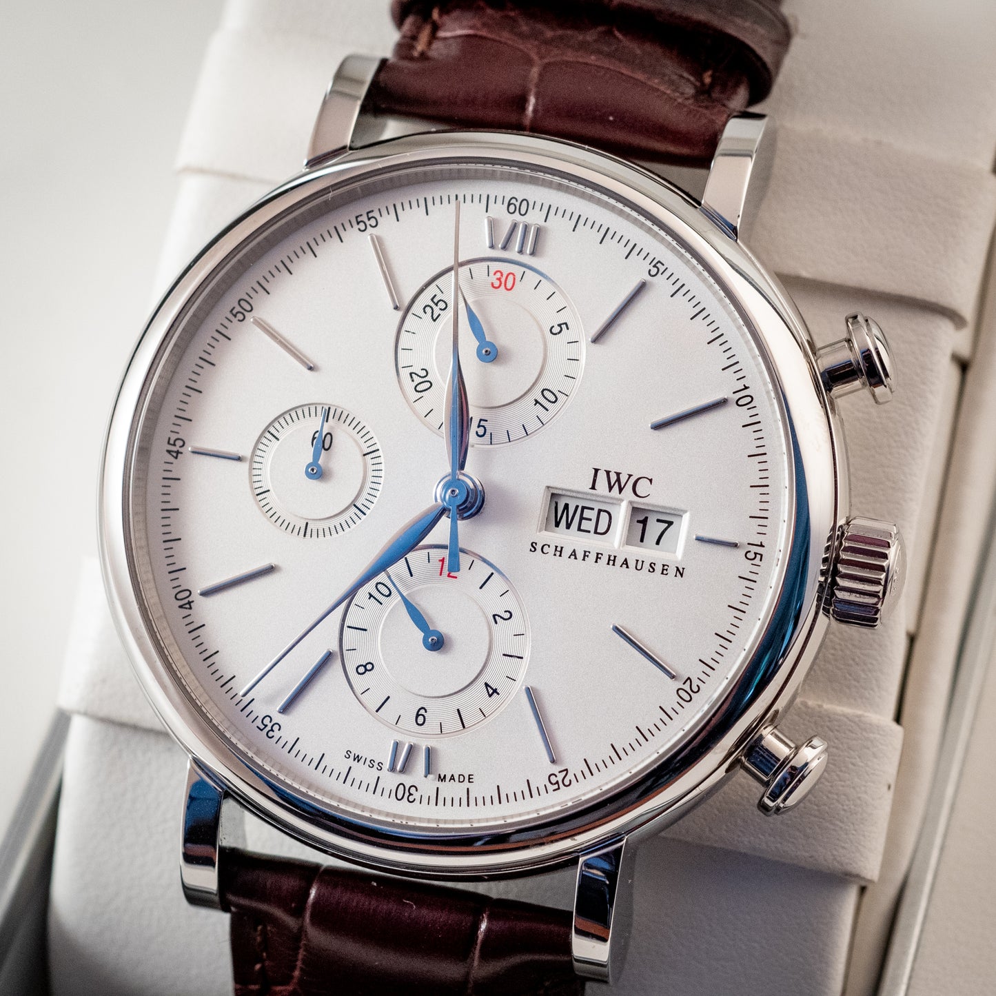 IWC Portofino Chronograph 2020 White Dial Box And Papers Ref IW391027