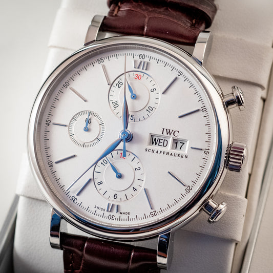 IWC Portofino Chronograph 2020 White Dial Box And Papers Ref IW391027