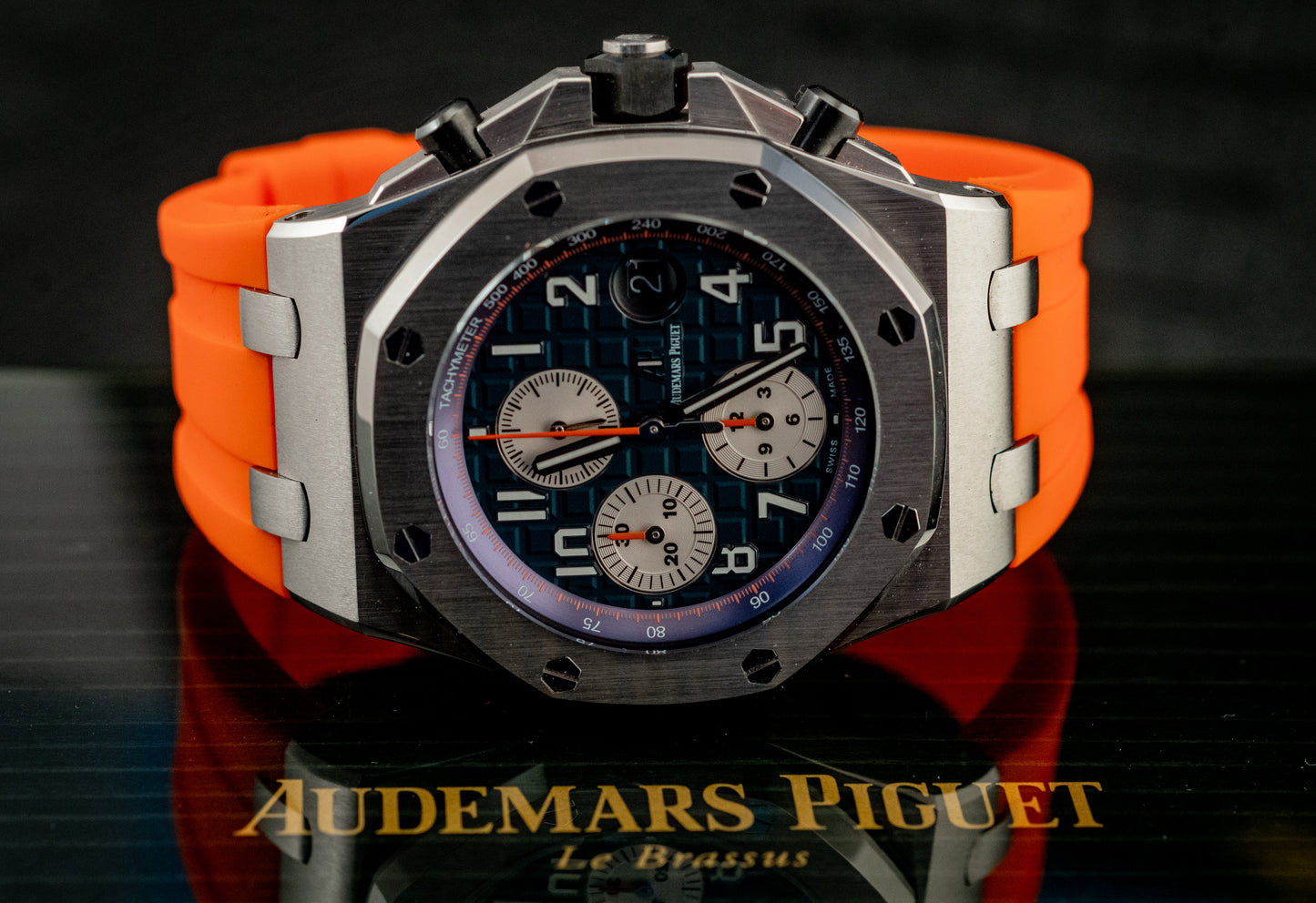 Audemars Piguet Royal Oak Offshore Chronograph Navy Box & Papers 42mm Extra Strap Ref 26470ST.OO.A027CA.01
