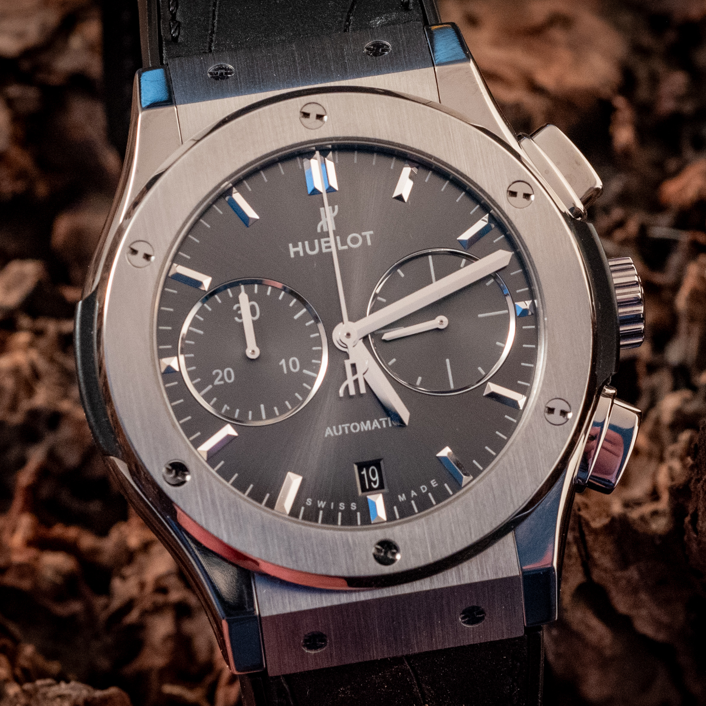 Hublot Classic Fusion Chronograph 45MM Titanium Racing Grey 2024 E Warranty Papers Reference 521.NX.7071.LR