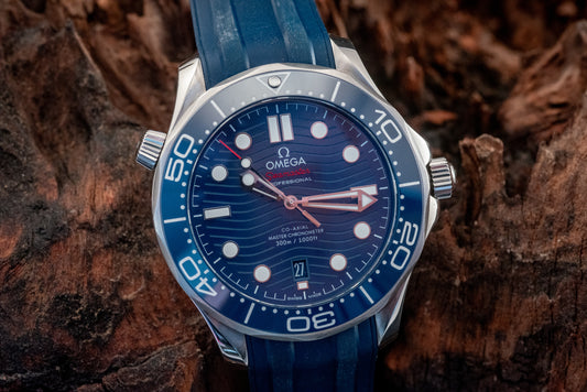 Omega Seamaster Diver 300M Co-Axial Master Chronometer Blue Dial Rubber Strap Watch 42mm Ref 210.32.42.20.03.001