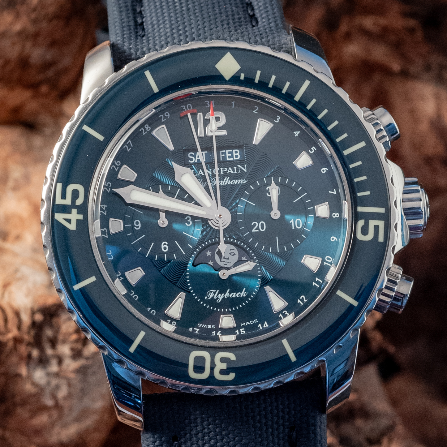 Blancpain Fifty Fathoms Blue Dial Box And Papers MSRP $32,300 2023 Service Papers Ref 5066f-1140-52b