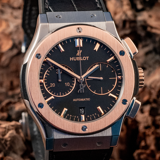 Hublot Classic Fusion Chronograph 45MM King Rose Gold Titanium 2024 E Warranty Papers Reference 521.NO.1181.LR