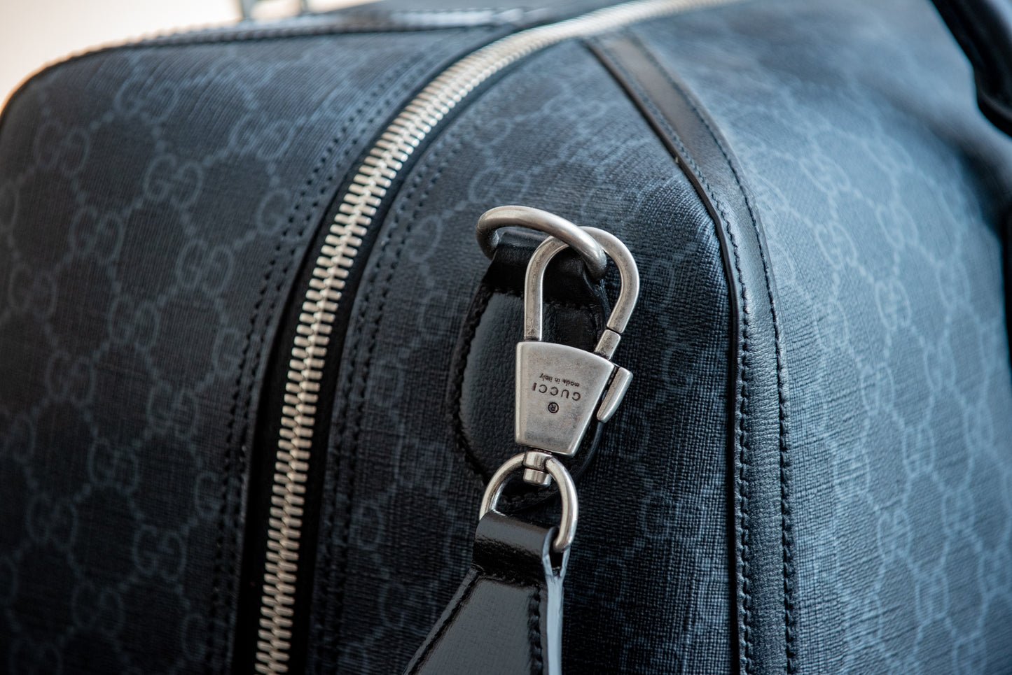 Gucci Black Medium Duffle Bag With Strap And Purchase Receipt Current MSRP Over $2500!