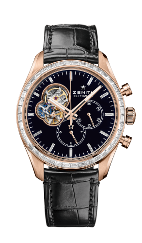 Zenith El Primero Chronomaster Open Rose Gold / Diamond / Black / Alligator : Ref Number 22.2080.4061/21.C496