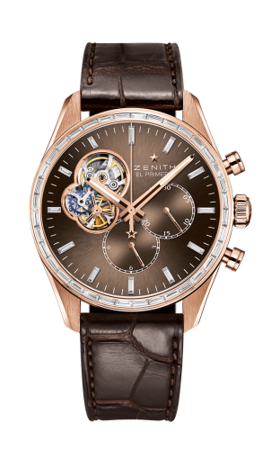 Zenith El Primero Chronomaster Open Rose Gold / Diamond / Brown / Alligator : Ref Number 22.2080.4061/76.C494
