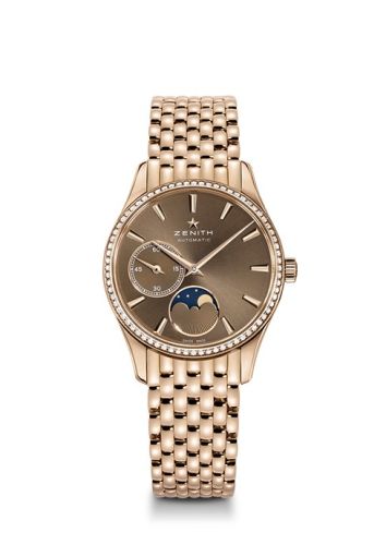Zenith Elite Ultra Thin Lady Moonphase Rose Gold / Brown / Diamond / Bracelet : Ref Number 22.2310.692/75.M2310