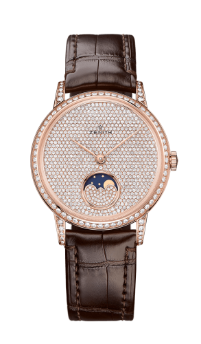 Zenith Elite Lady Moonphase Rose Gold / Diamond / Alligator : Ref Number 22.2320.690/79.C713