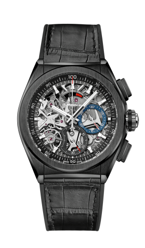Zenith Defy El Primero 21 Black Ceramic / Skeleton / Alligator : Ref Number 24.9000.9004/78.R582