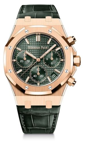 Audemars Piguet Royal Oak Chronograph 41 Pink Gold / Green / Strap / 50th Anniversary : Ref Number 26240OR.OO.D404CR.01