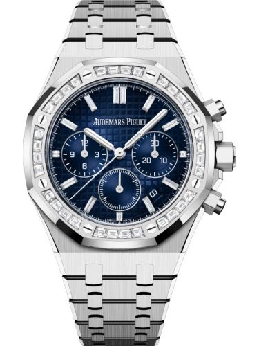 Audemars Piguet Royal Oak Chronograph 38 White Gold - Diamond / Smoked Blue : Ref Number 26715BC.ZZ.1356BC.01