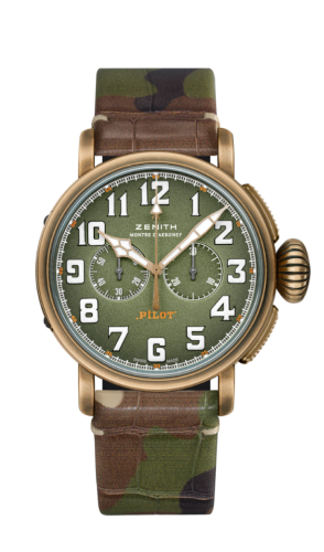 Zenith Pilot Type 20 Chronograph Adventure Bronze / Khaki / Camo Alligator : Ref Number 29.2430.4069/63.C814