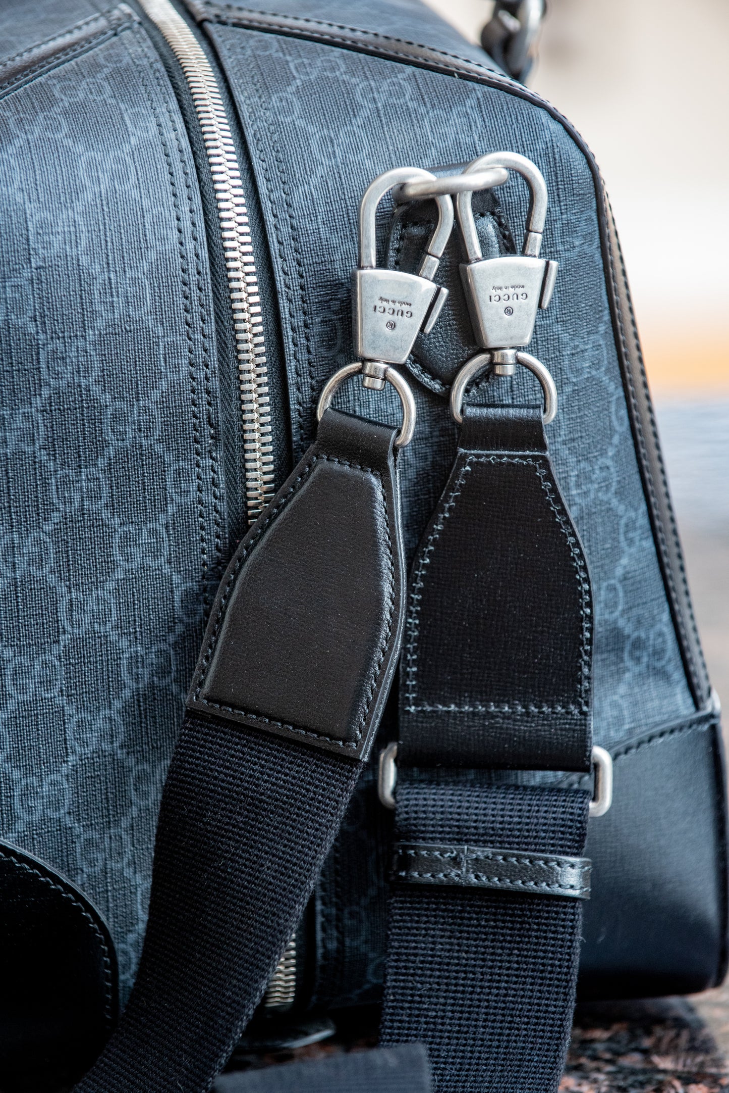 Gucci Black Medium Duffle Bag With Strap And Purchase Receipt Current MSRP Over $2500!