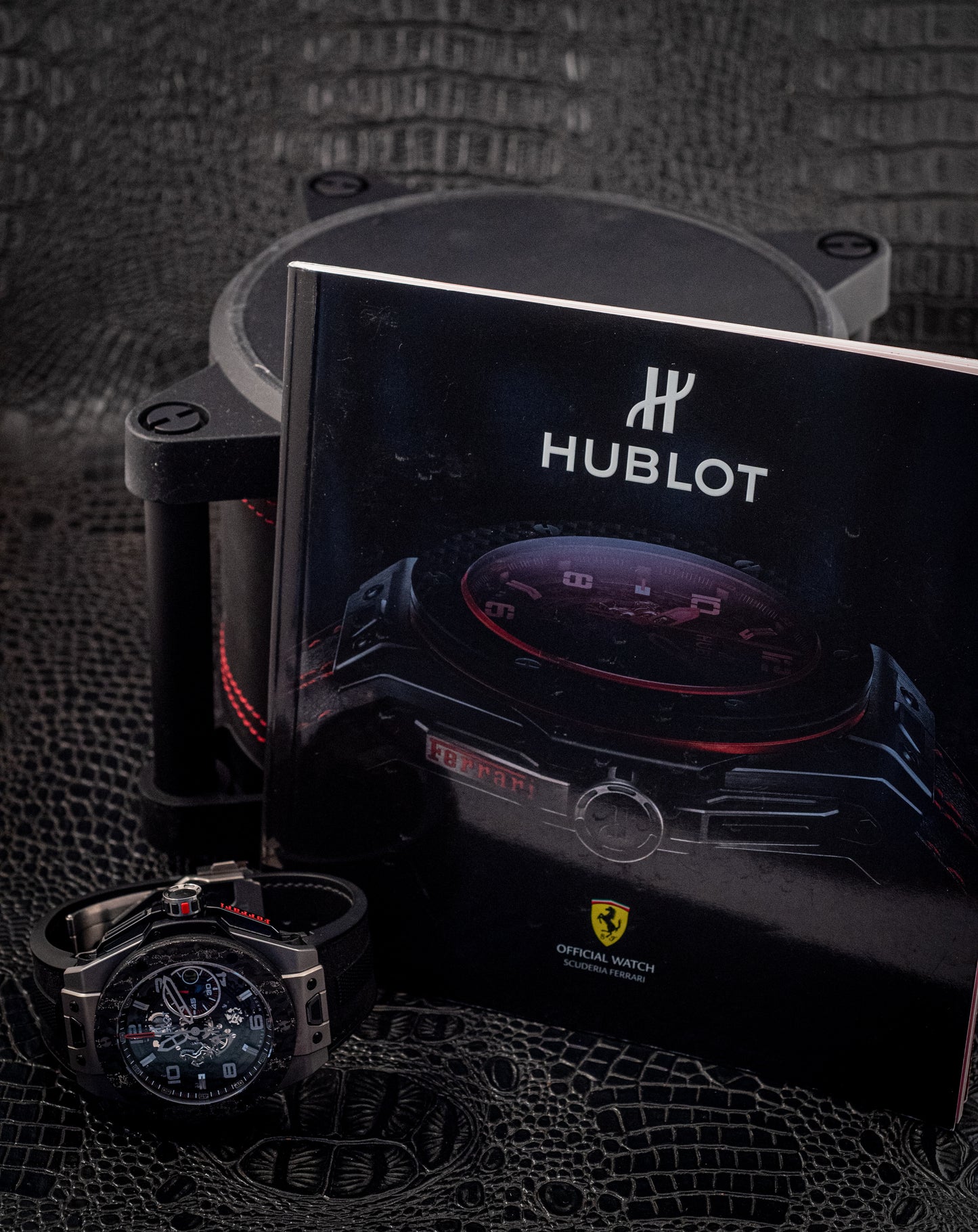 Hublot Big Bang Ferrari 2019 45MM Carbon Box And Papers With Watch Winder Ref 401.NJ.0123.VR
